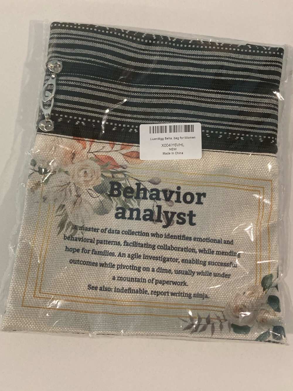 Behavior Analyst Canvas Zip Crossbody Bag